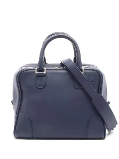 Pre-owned Loewe 2010s Amazona75 Leather Handbag In Blue
