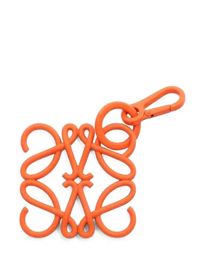 Pre-owned Loewe 2010s Anagram Bag Charm In Orange