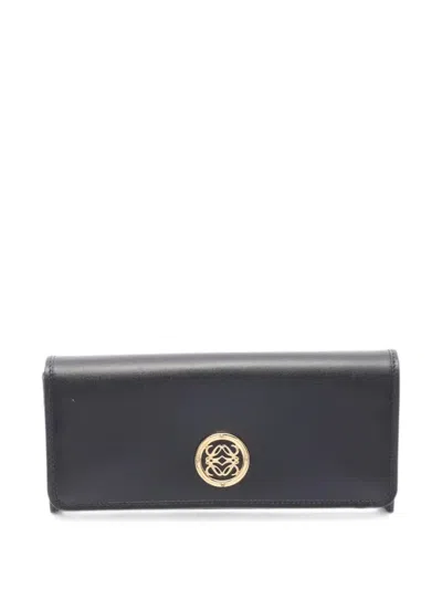 Pre-owned Loewe 2010s Anagram Bi-fold Wallet In Black