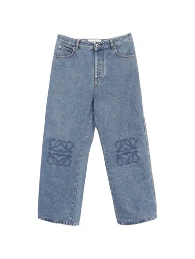 Pre-owned Loewe 2010s Anagram Buggy Jeans In Blue