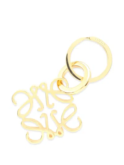 Pre-owned Loewe 2010s Anagram Charm Key Ring In Gold