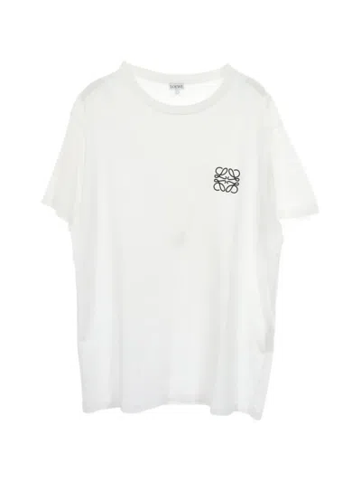 Pre-owned Loewe 2010s Anagram Embroidered T-shirt In White