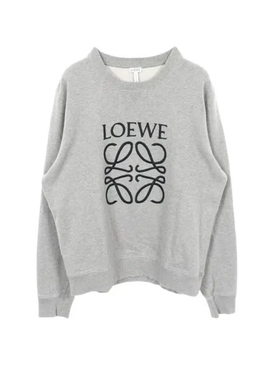 Pre-owned Loewe 2010s Anagram Embroidery Sweatshirt In Gray