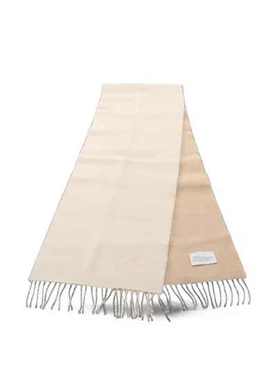 Pre-owned Loewe 2010s Anagram Fringed Scarf In Neutrals