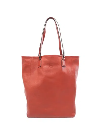 Pre-owned Loewe 2010s Anagram Leather Tote Bag In 红色