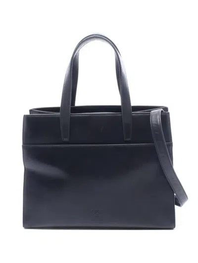 Pre-owned Loewe 2010s Anagram Leather Tote Bag In Black