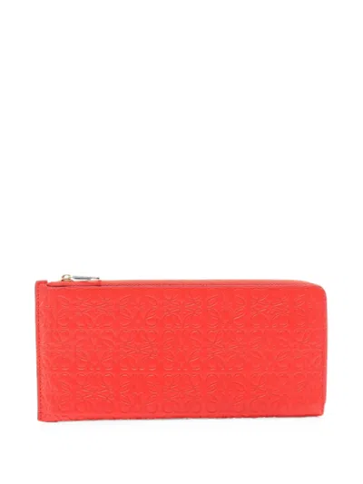 Pre-owned Loewe 2010s Anagram L-shaped Wallet In Red