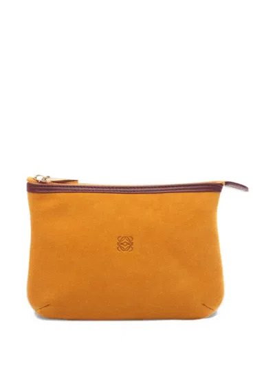 Pre-owned Loewe 2010s Anagram Pouch Bag In Orange