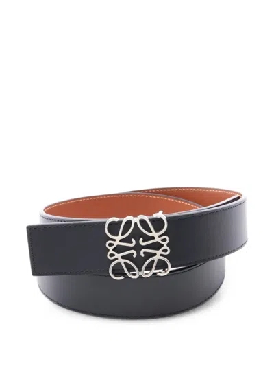 Pre-owned Loewe 2010s Anagram Reversible Belt In Black