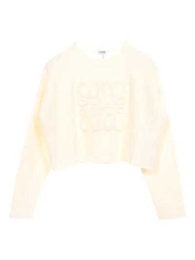 Pre-owned Loewe 2010s Anagram Sweater In Neutral