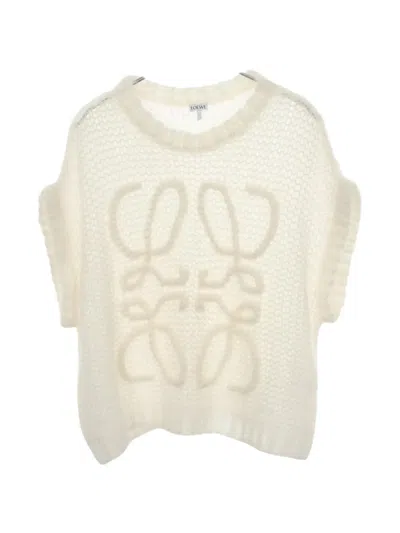 Pre-owned Loewe 2010s Anagram Sweater In White