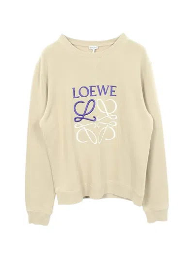 Pre-owned Loewe 2010s Anagram Sweatshirt In Neutrals