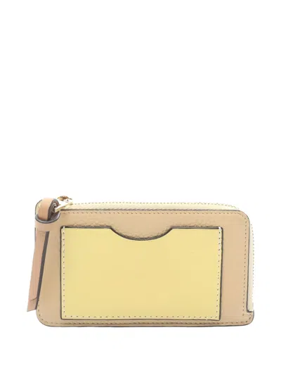 Pre-owned Loewe 2010s Anagram Zip Card Holder In Neutral