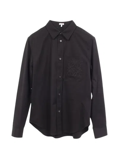 Pre-owned Loewe 2010s Anagram-embroidered Shirt In Black
