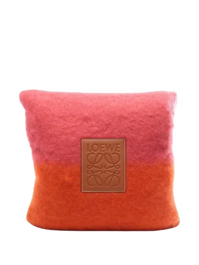 Pre-owned Loewe 2010s Anagram-patch Cushion In Orange