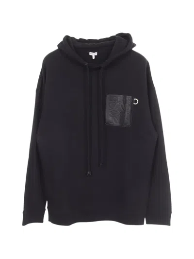 Pre-owned Loewe 2010s Anagram-patch Hoodie In Black