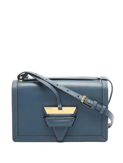 Pre-owned Loewe 2010s Barcelona Leather Shoulder Bag In Blue