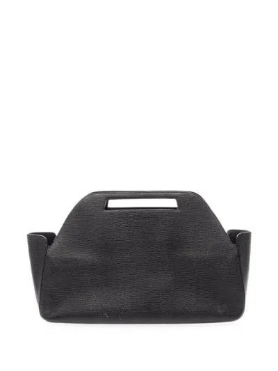 Pre-owned Loewe 2010s Cut-out Leather Clutch Bag In Black