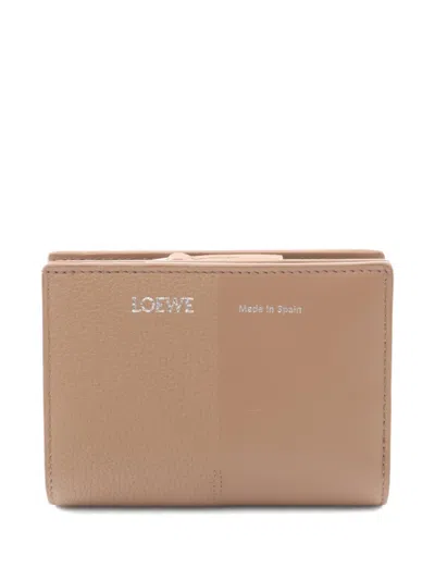 Pre-owned Loewe 2010s Duet Bi-fold Wallet In Neutral