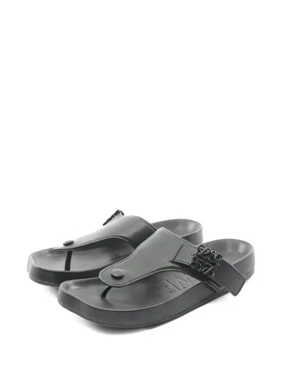 Pre-owned Loewe 2010s Ease Thong Sandals In Black