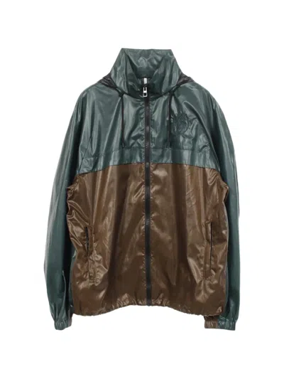 Pre-owned Loewe 2010s Eye  Nature Eln Hooded Windbreaker Jacket In Green