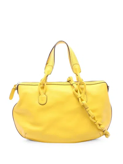 Pre-owned Loewe 2010s Fiesta Leather Satchel Bag In Yellow