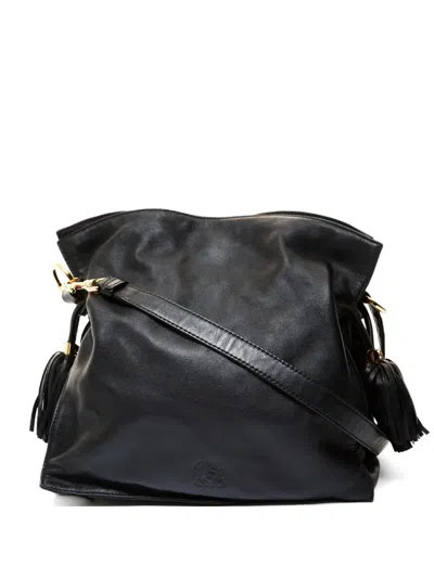 Pre-owned Loewe 2010s Flamenco Anagram Shoulder Bag In Black