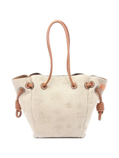 Pre-owned Loewe 2010s Flamenco Knot Tote Bag In Neutral