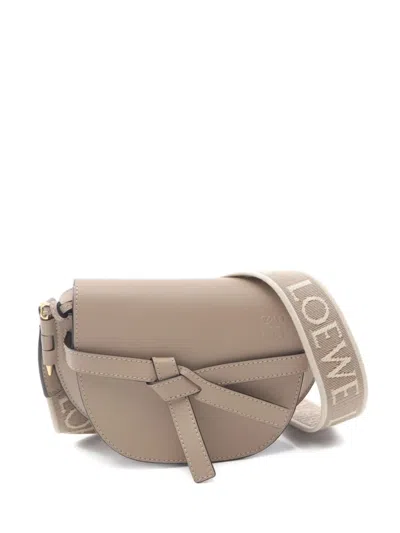 Pre-owned Loewe 2010s Gate Leather Shoulder Bag In Neutral