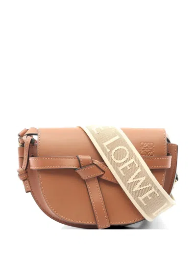 Pre-owned Loewe 2010s Gate Leather Shoulder Bag In Neutral