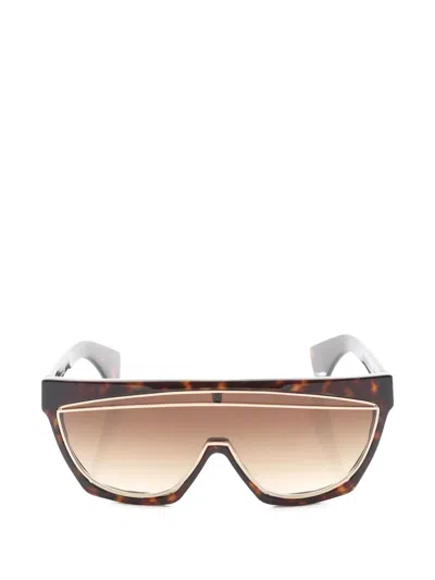Pre-owned Loewe 2010s Geometric-frame Sunglasses In Brown