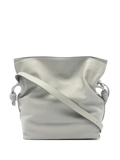 Pre-owned Loewe 2010s Large Flamenco Leather Shoulder Bag In Gray