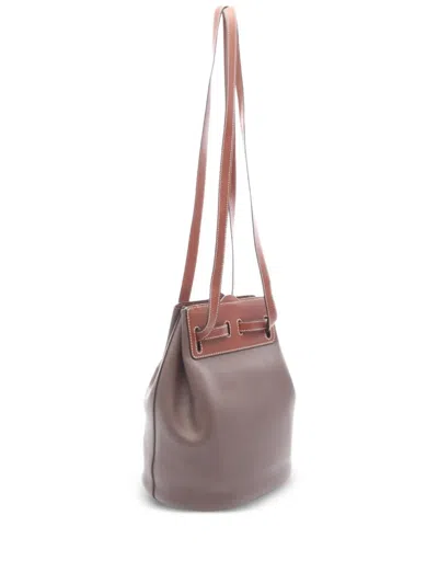 Pre-owned Loewe 2010s Lazo Bucket Bag In Brown