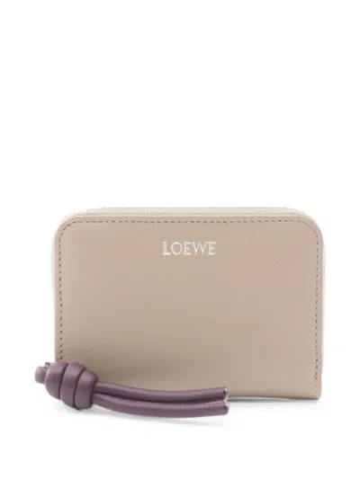 Pre-owned Loewe 2010s Leather Coin Purse In Neutral