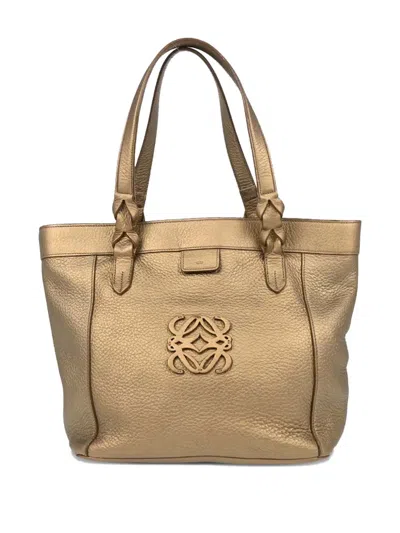 Pre-owned Loewe 2010s Leather Tote Bag In Gold