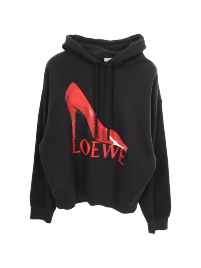 Pre-owned Loewe 2010s Logo-print Hoodie In Black