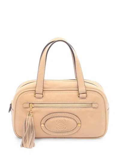 Pre-owned Loewe 2010s Madrid Anagram East-west Bag In Neutrals
