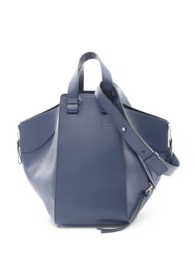 Pre-owned Loewe 2010s Medium Hammock Two-way Handbag In Blue