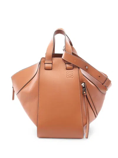 Pre-owned Loewe 2010s Medium Hammock Two-way Handbag In Brown