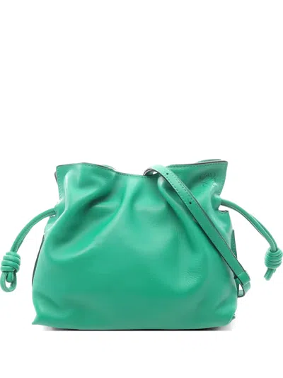 Pre-owned Loewe 2010s Mini Flamenco Shoulder Bag In Green