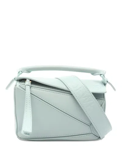 Pre-owned Loewe 2010s Mini Puzzle Edge Leather Two-way Handbag In Blue