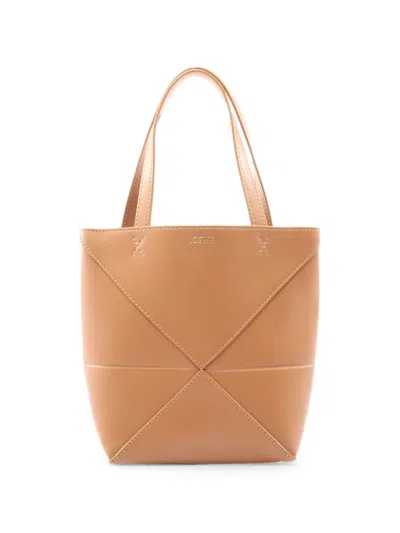Pre-owned Loewe 2010s Mini Puzzle Fold Tote Bag In Brown
