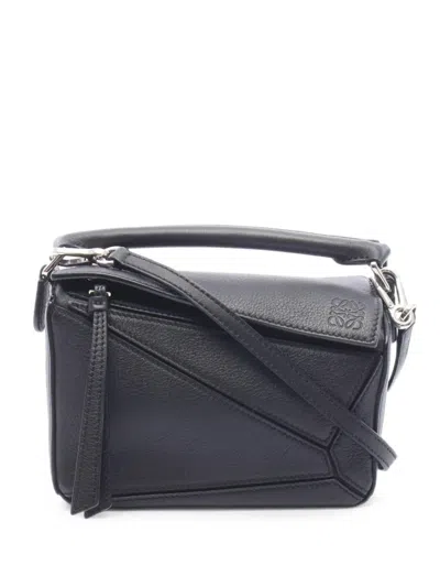 Pre-owned Loewe 2010s Mini Puzzle Tote Bag In Black