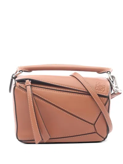 Pre-owned Loewe 2010s Mini Puzzle Two-way Bag In Brown
