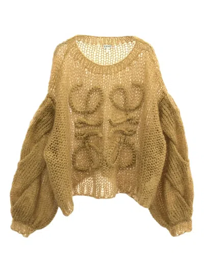 Pre-owned Loewe 2010s Mohair-blend Knitted Top In Brown