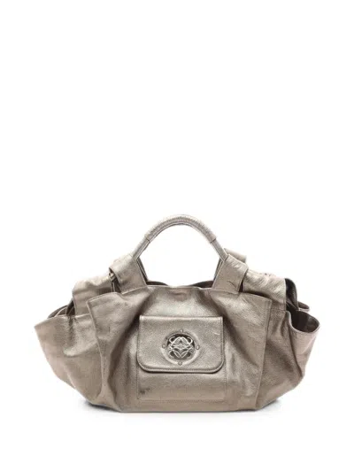 Pre-owned Loewe 2010s Nappa Aire Leather Handbag In Gold