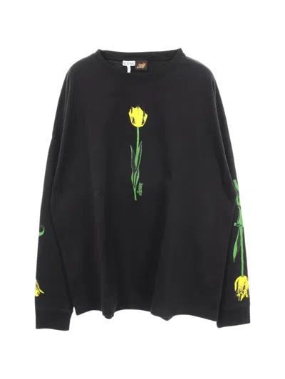 Pre-owned Loewe 2010s Paula's Ibiza Tulip T-shirt In Black