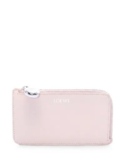 Pre-owned Loewe 2010s Pebble Card Case In Pink