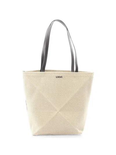 Pre-owned Loewe 2010s Puzzle Fold Tote Bag In Neutrals