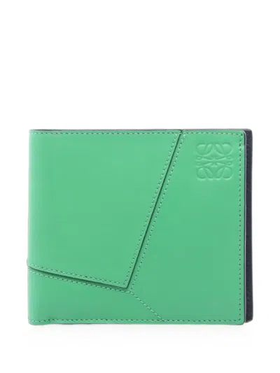 Pre-owned Loewe 2010s Puzzle Wallet In Green
